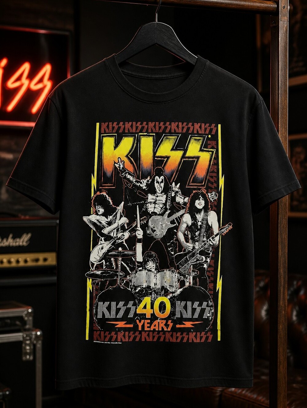 KISS 40 Year Black Graphic T-Shirt